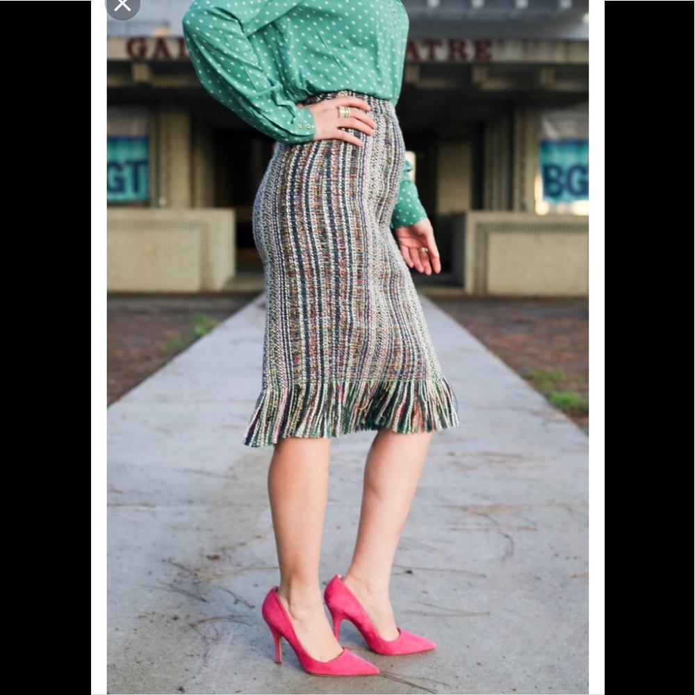 Anthropologie Maeve Pencil Skirt with Fringe